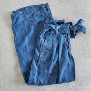 Blue Tie-Waist Shorts
